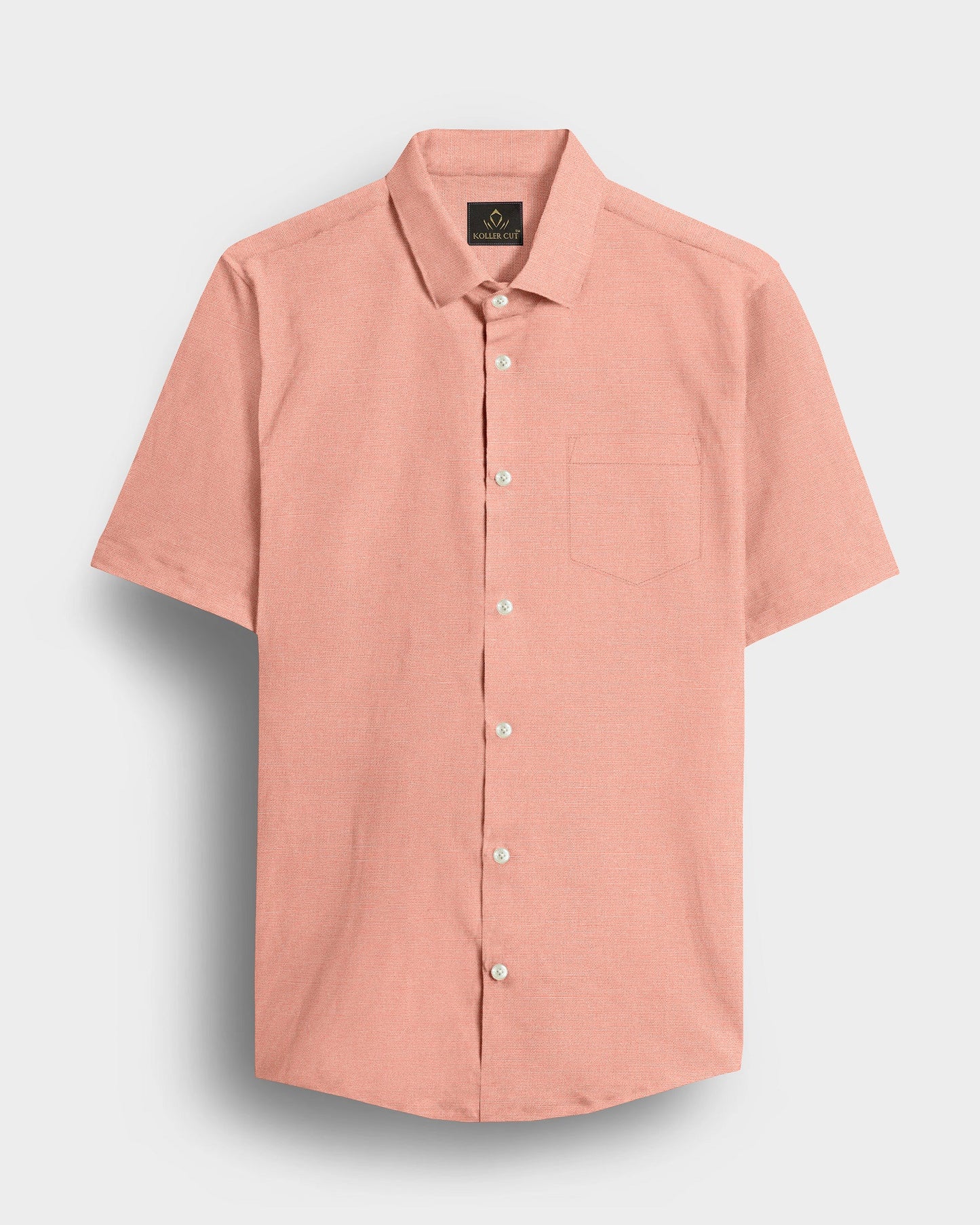 Tropical Peach Luxurious Linen Shirt