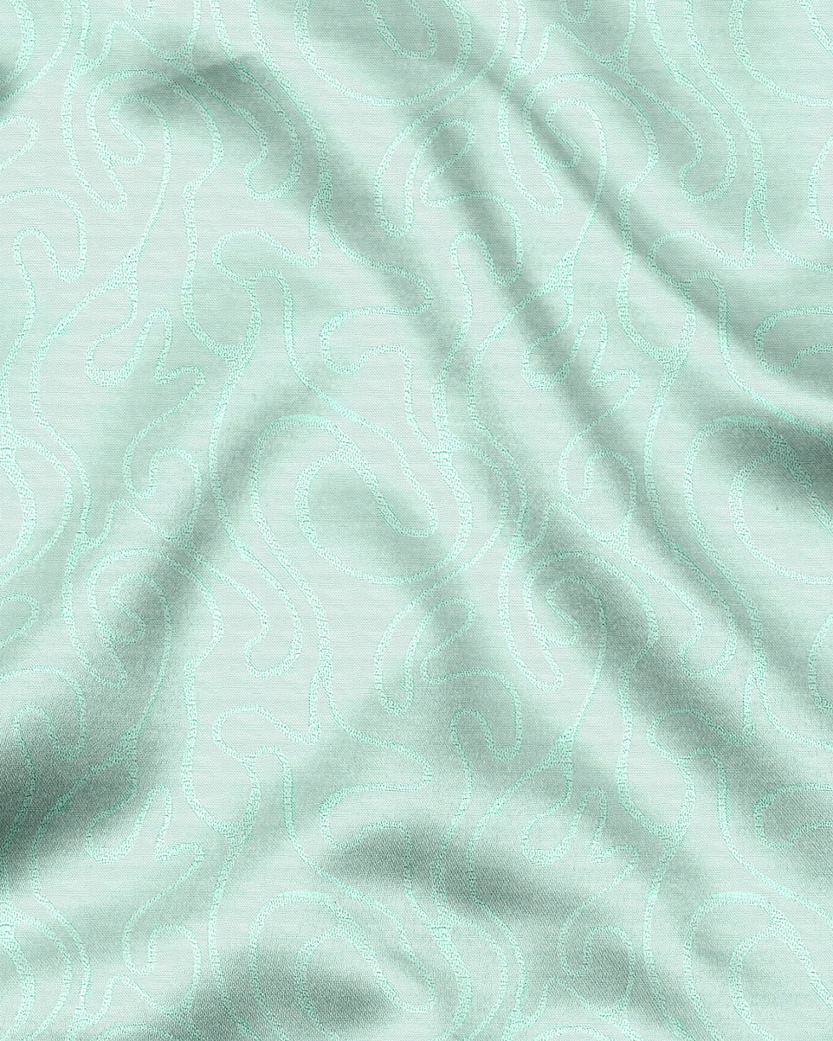 Biscay Green Labyrinth Jacquard Cotton Shirt