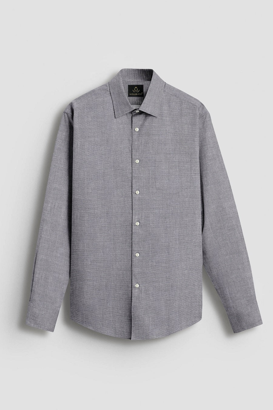 Ebony Black Plain Oxford Cotton Formal Shirt