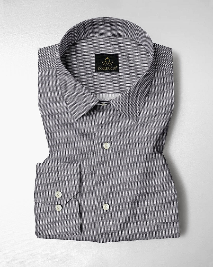 Ebony Black Plain Oxford Cotton Formal Shirt