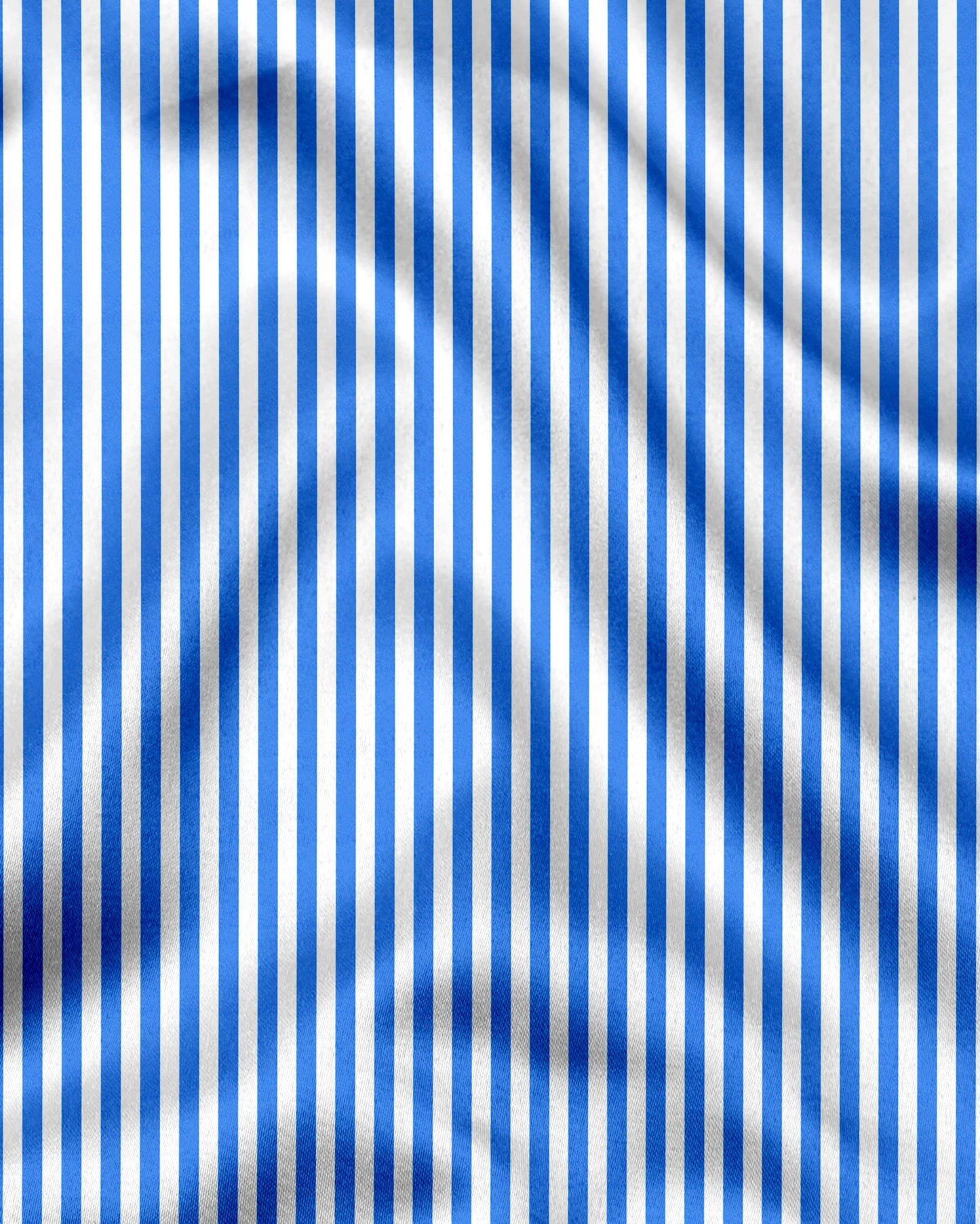 White and Stellar Blue Candy Stripes Cotton Shirt