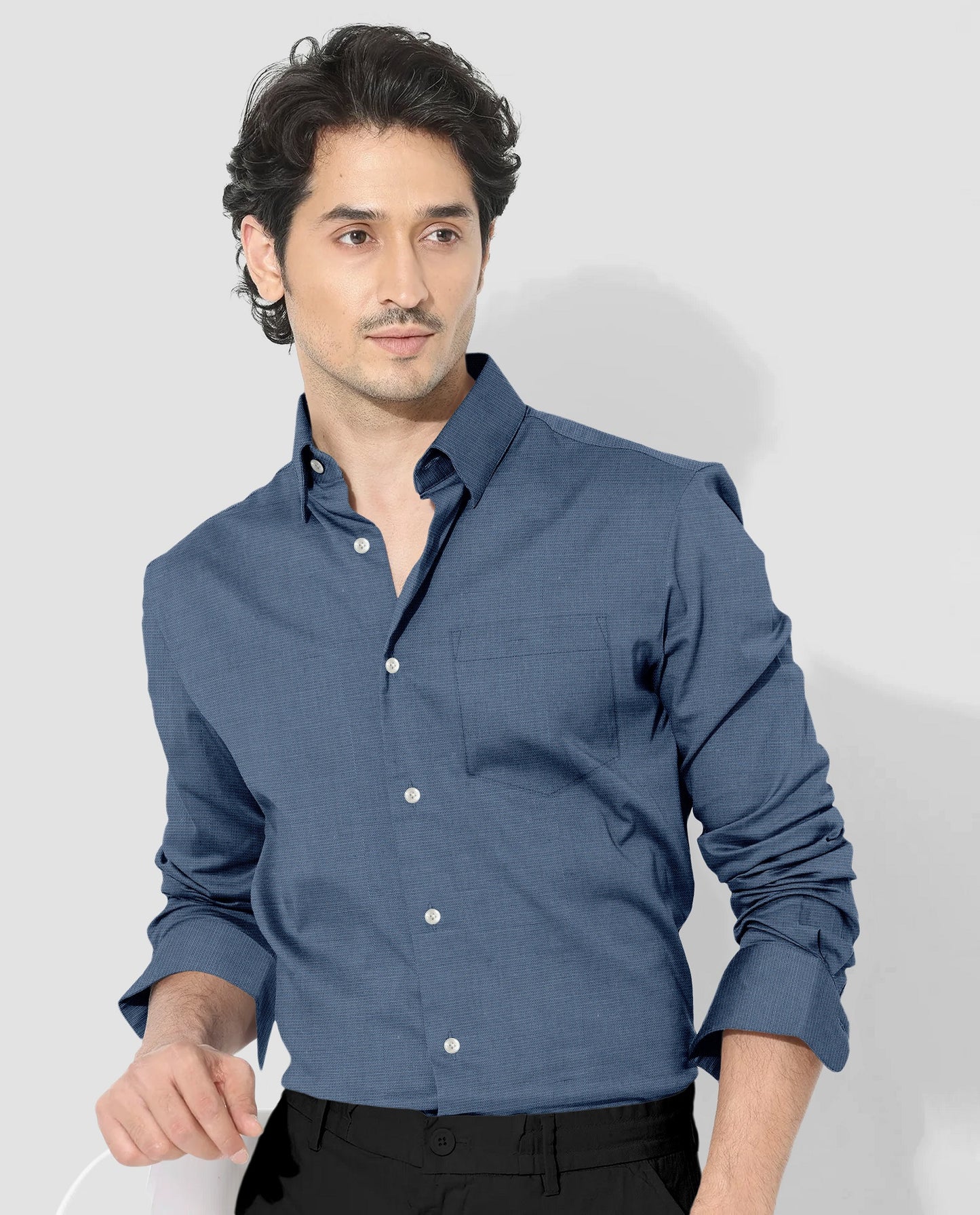 Stone Blue Luxurious Linen Shirt