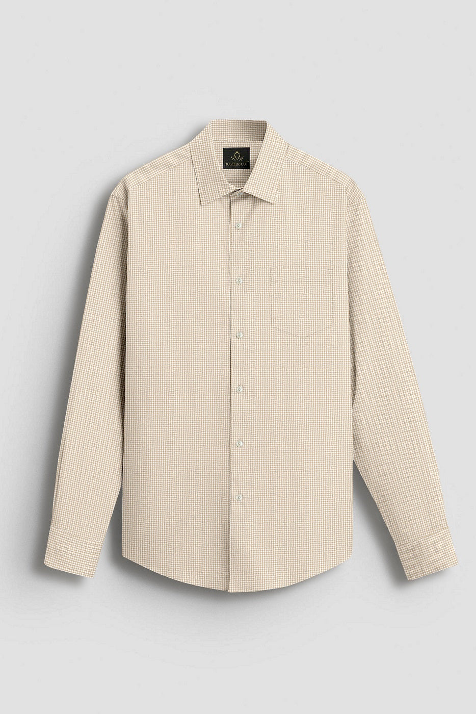 Frappe Brown and White Ninja Shuriken Printed Cotton Shirt
