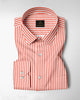 White and Celosia Orange Candy Stripes Cotton Shirt