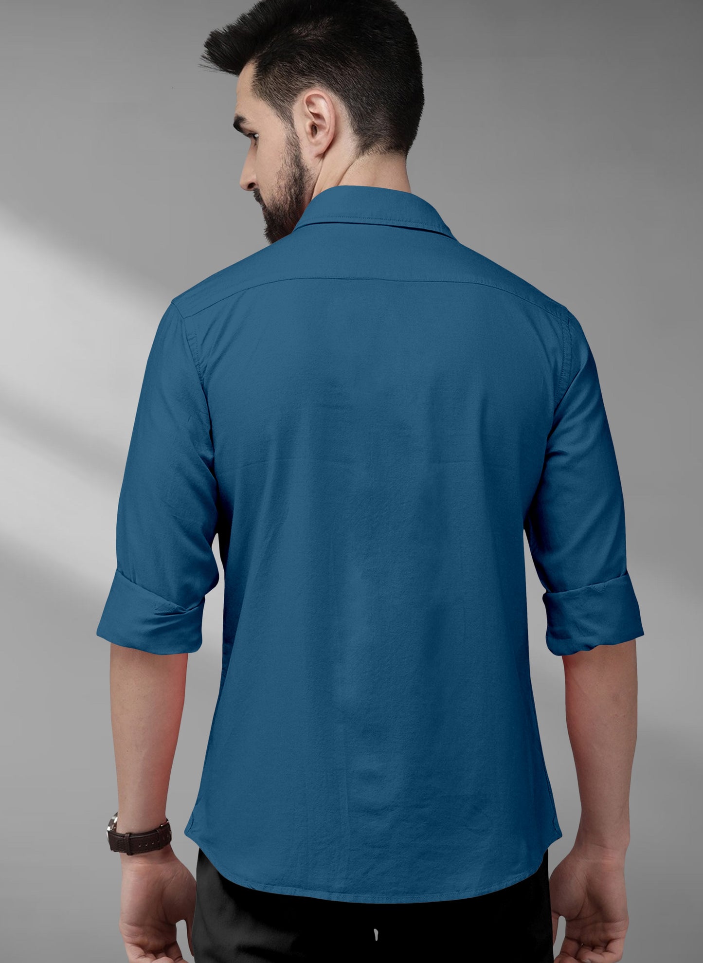 Sapphire Blue Giza Cotton Shirt - Custom Shirts Near Me Delhi