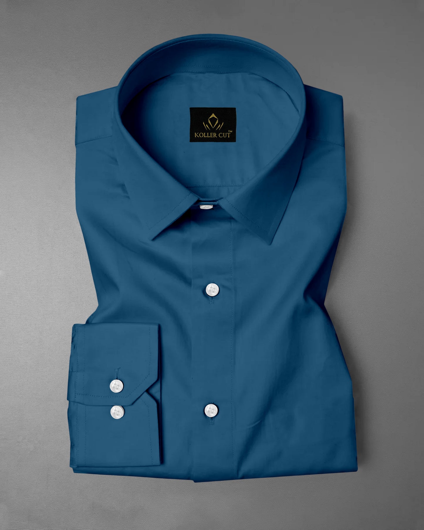 Sapphire Blue Giza Cotton Shirt - Custom Shirts Near Me Delhi