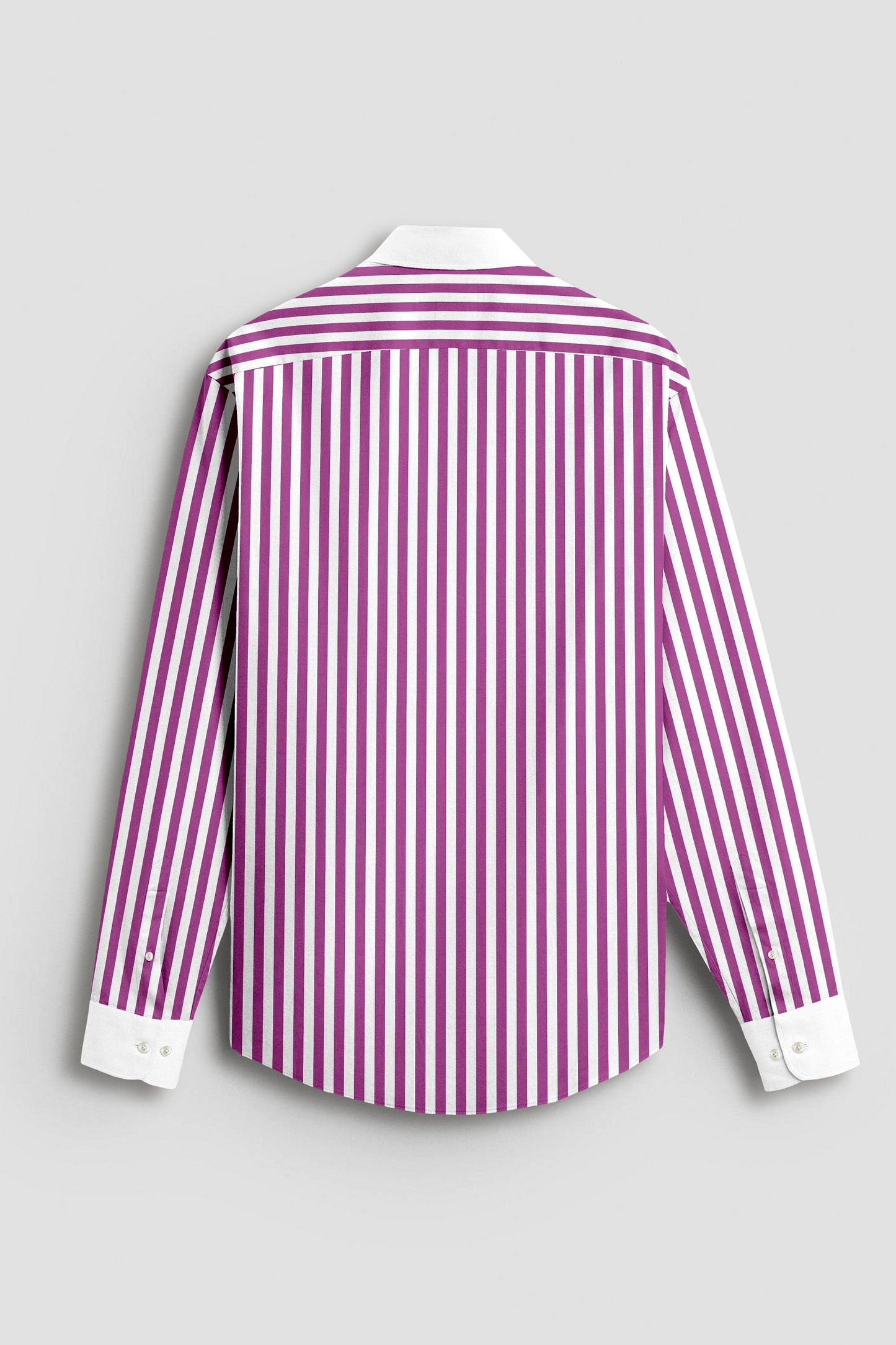 White and Grape Purple Chalk Stripes Designer Cotton Shirt