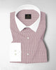 Fudge Brown and Frost White Checks Designer Cotton Shirt