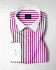 White and Grape Purple Chalk Stripes Designer Cotton Shirt