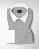 Coal Black and Frost White Checks Designer Cotton Shirt