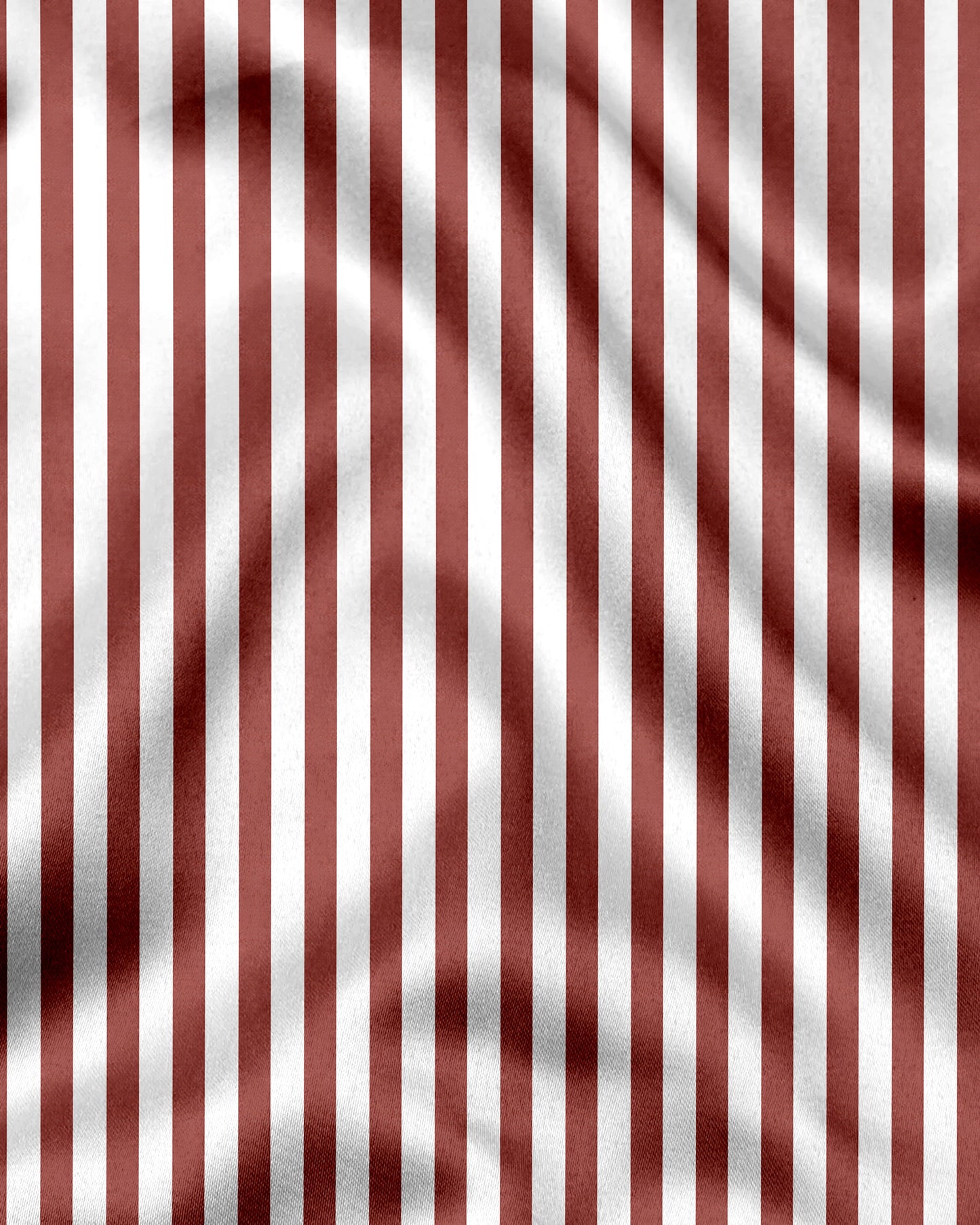 White and Russet Brown Chalk Stripes Cotton Shirt