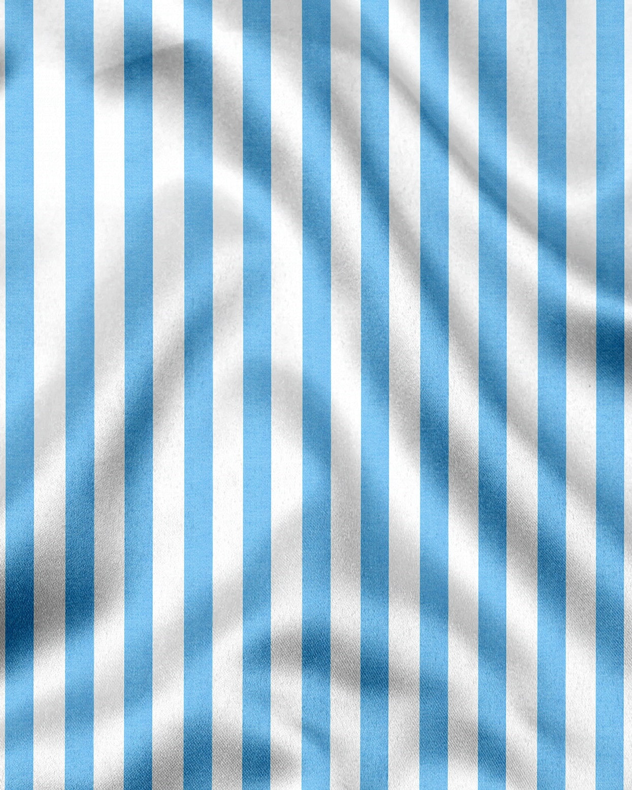 Cloisonne Blue and White Awning Stripes Designer Cotton Shirt