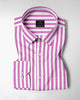 Phlox Pink and White Awning Stripes Cotton Shirt