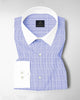 Ethereal Blue and Frost White Checks Designer Cotton Shirt