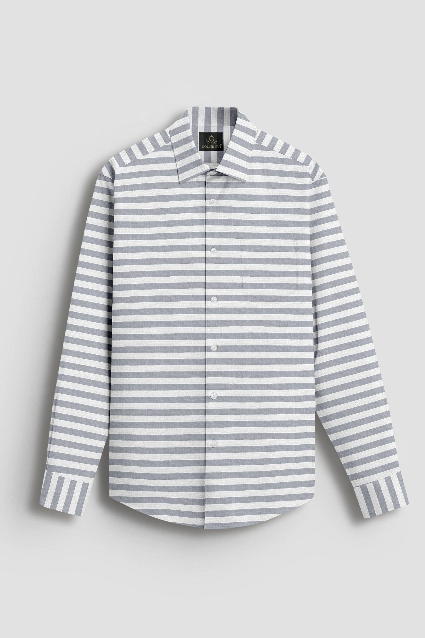 White and Denim Blue Stripes Egyptian Giza Cotton Shirt - Buy Custom Shirts Online in Delhi