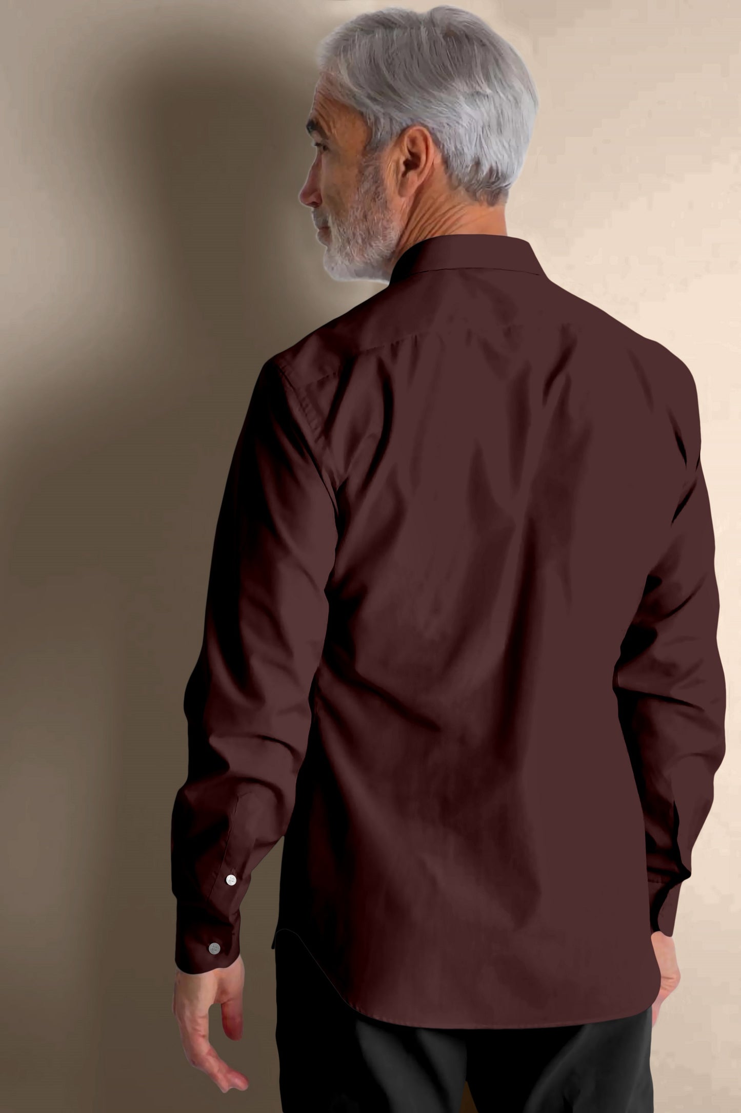 Merlot Red Giza Cotton Shirt - Cotton Plus Size Shirts for Men in Delhi