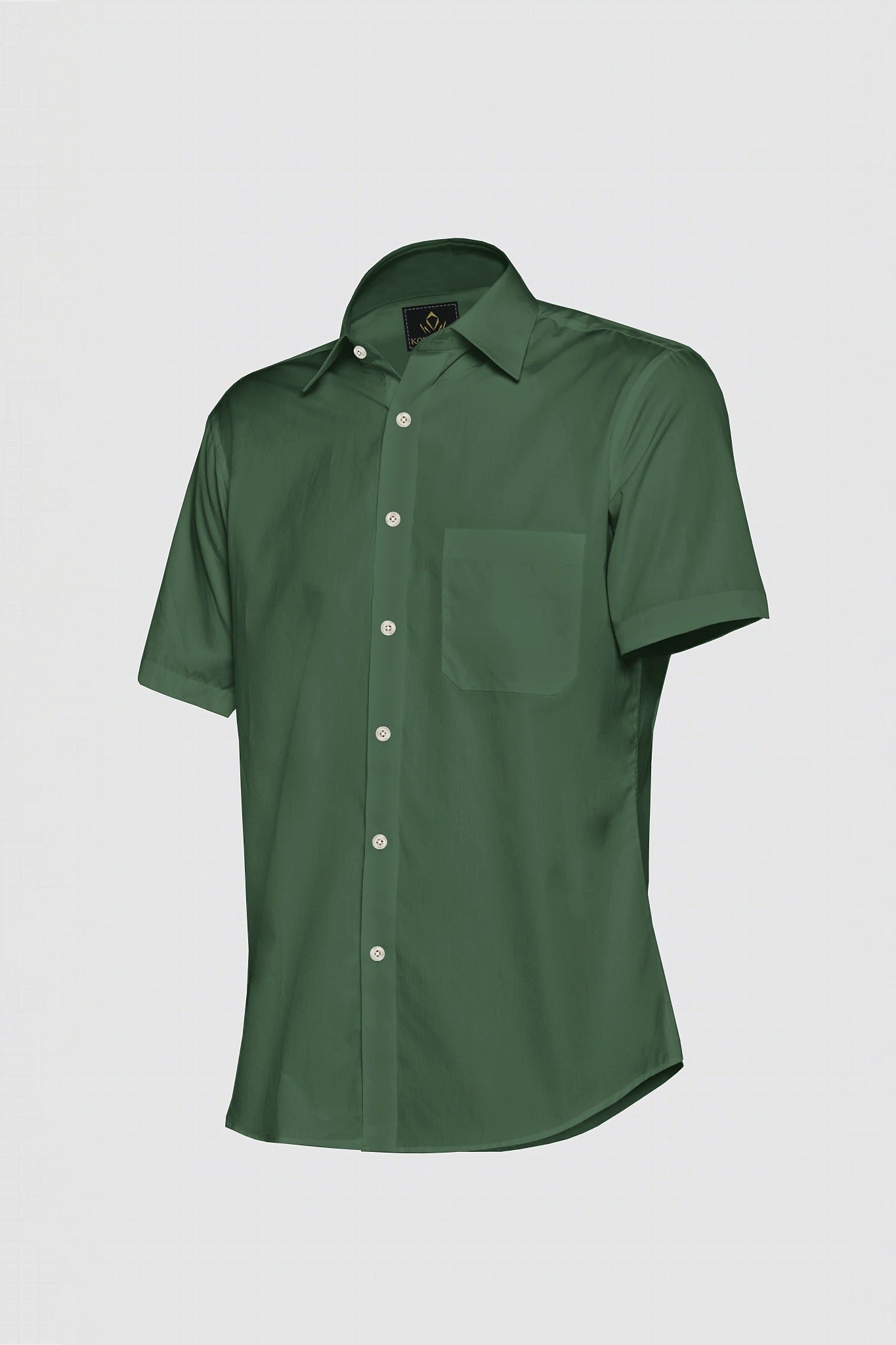 Bronze Green Giza Cotton Shirt Plus size Half Sleeve Shirt