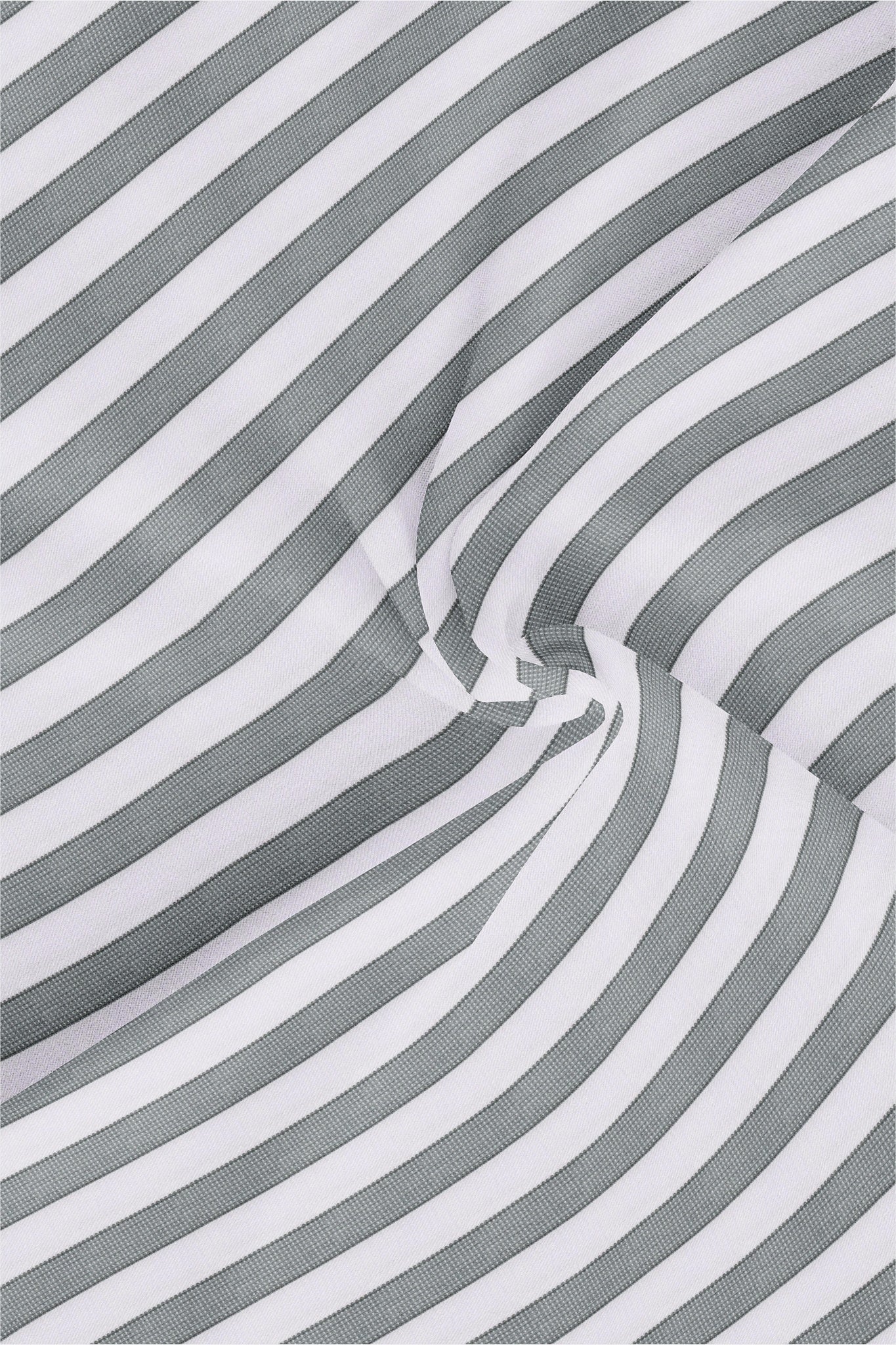 Silver Grey and White stripes Cotton Shirt