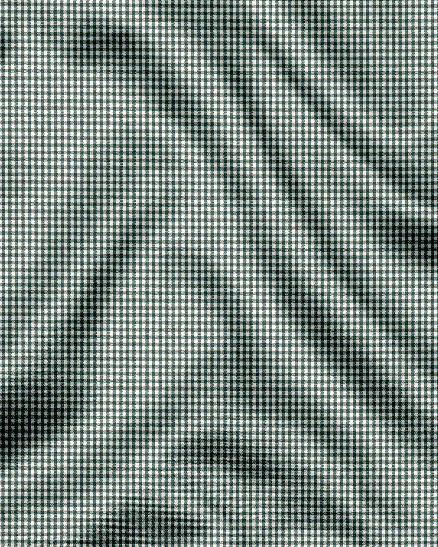 Foliage Green and White Checks Cotton Shirt