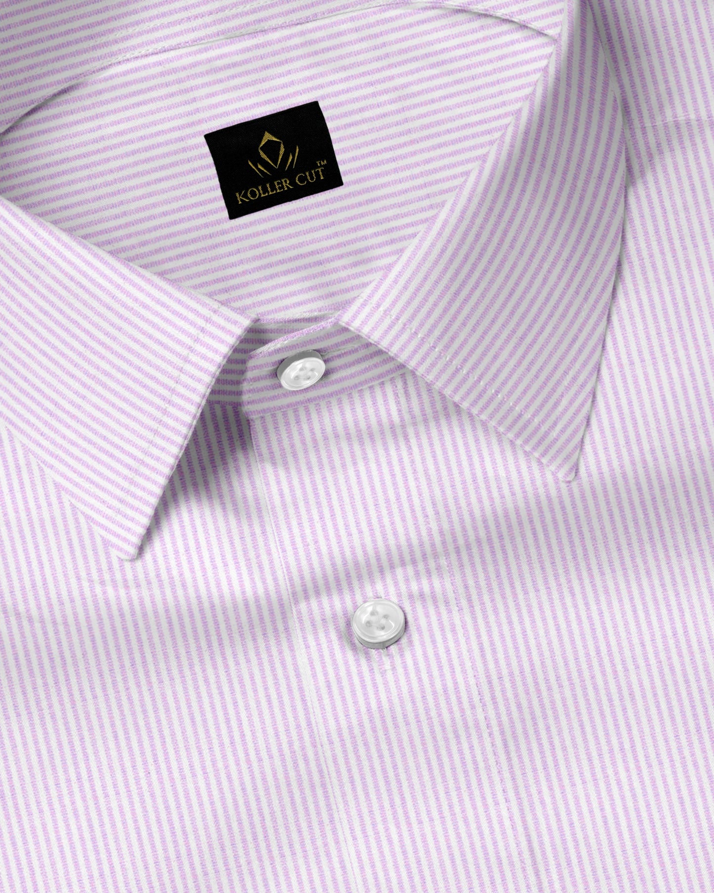 Grape Taffy Pink with White Pin Stripe Men's Cotton Shirt