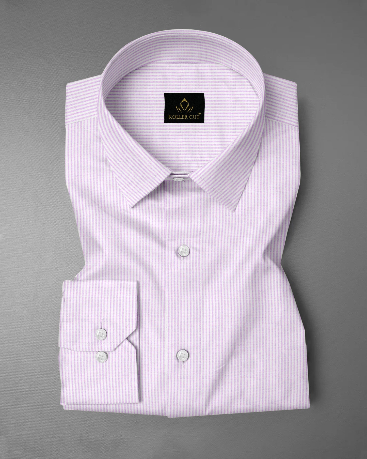 Grape Taffy Pink with White Pin Stripe Men's Cotton Shirt
