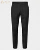 Hematite Gray Wool Blend Slight Stretch Tweed Pant