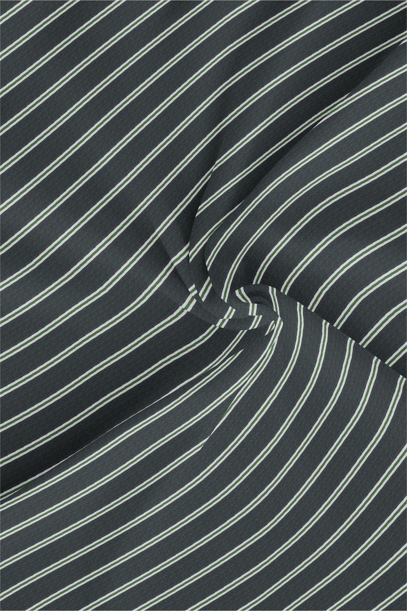Iron Grey with Green Double Stripes Mens Cotton Shirt
