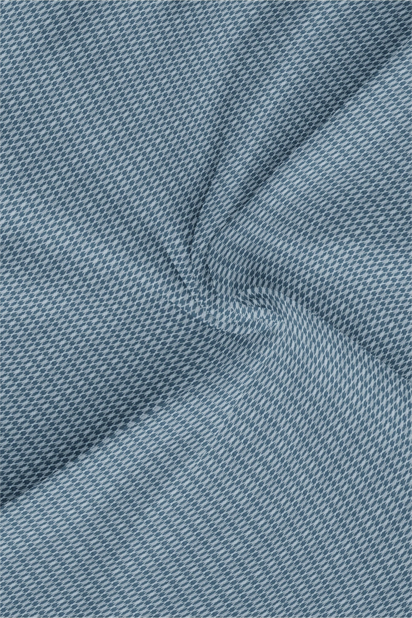 Celestial Blue and White Diamond Dobby Checks Cotton Shirt