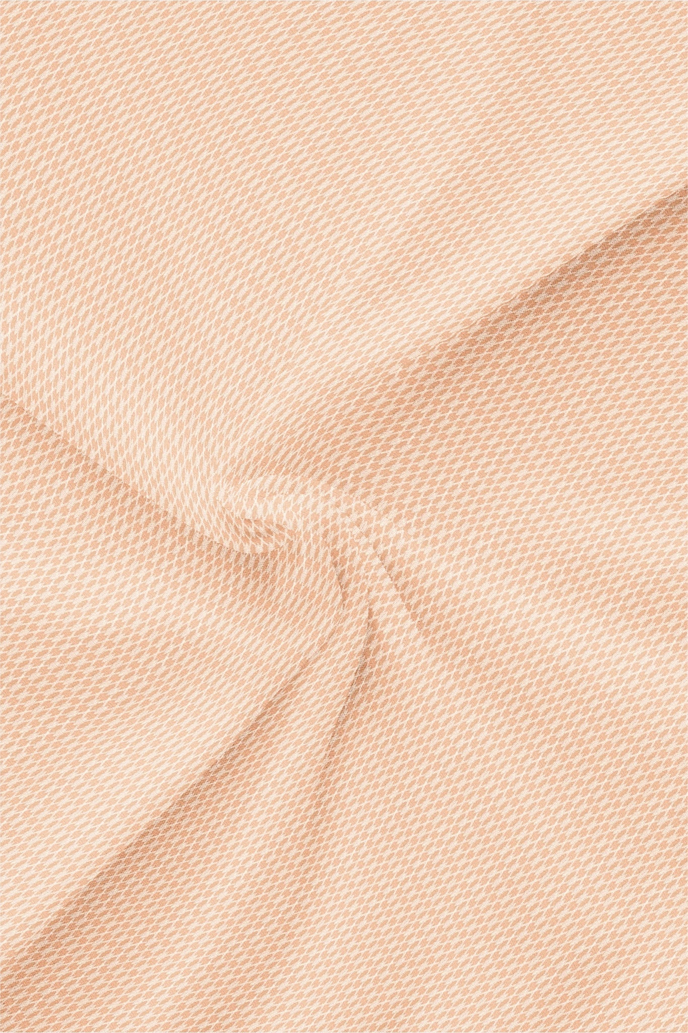 Tender Peach and White Diamond Dobby Checks Cotton Shirt