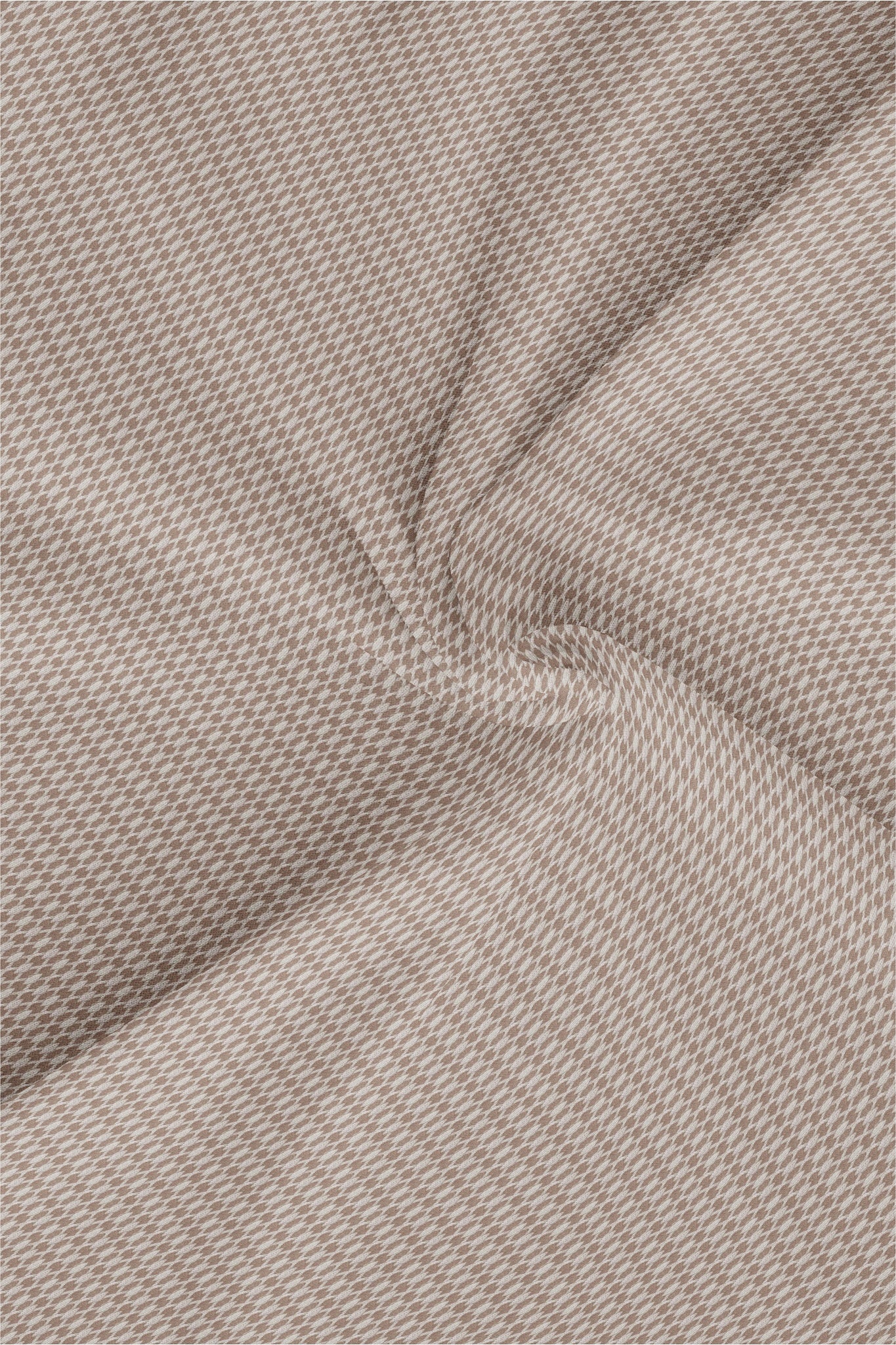 Roebuck Brown and White Diamond Checks Dobby Textured Print Cotton Shirt