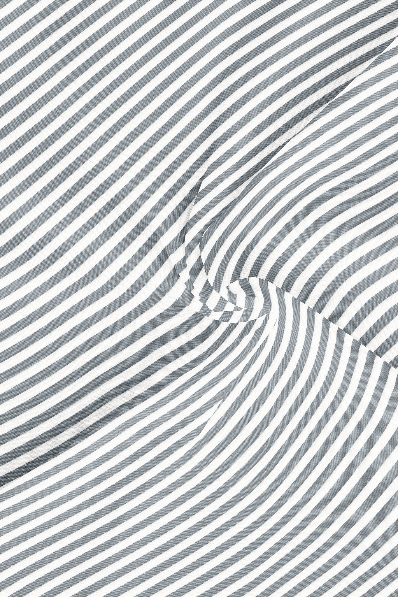 White and Rhino Gray Candy Stripes Oxford Cotton Shirt