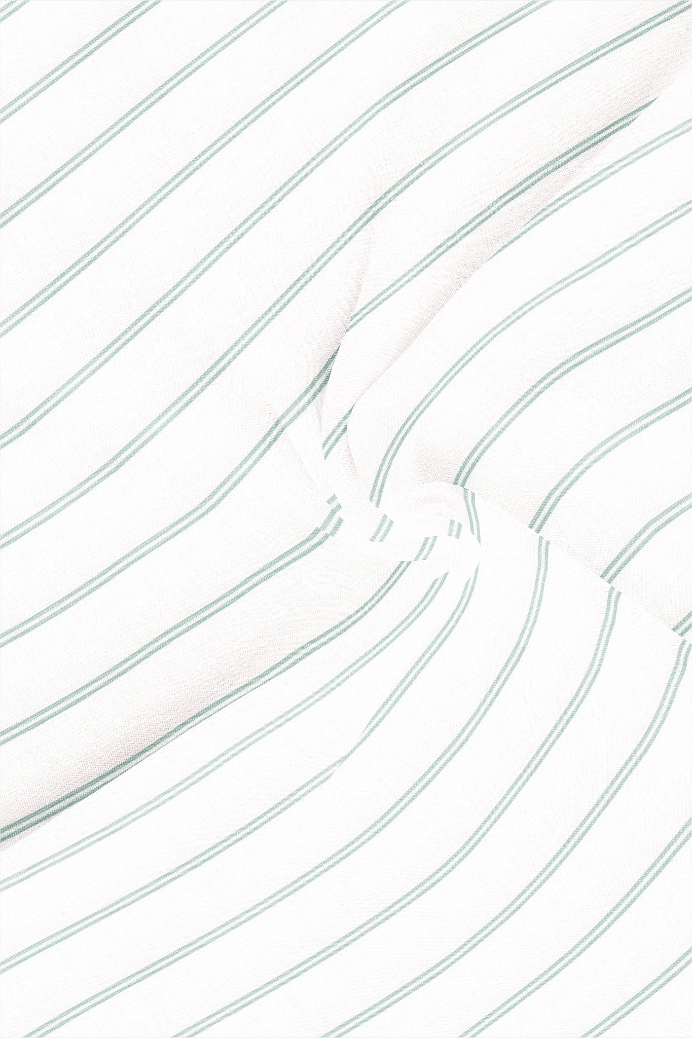 White with Sprucestone Green Oxford Stripes Cotton Shirt