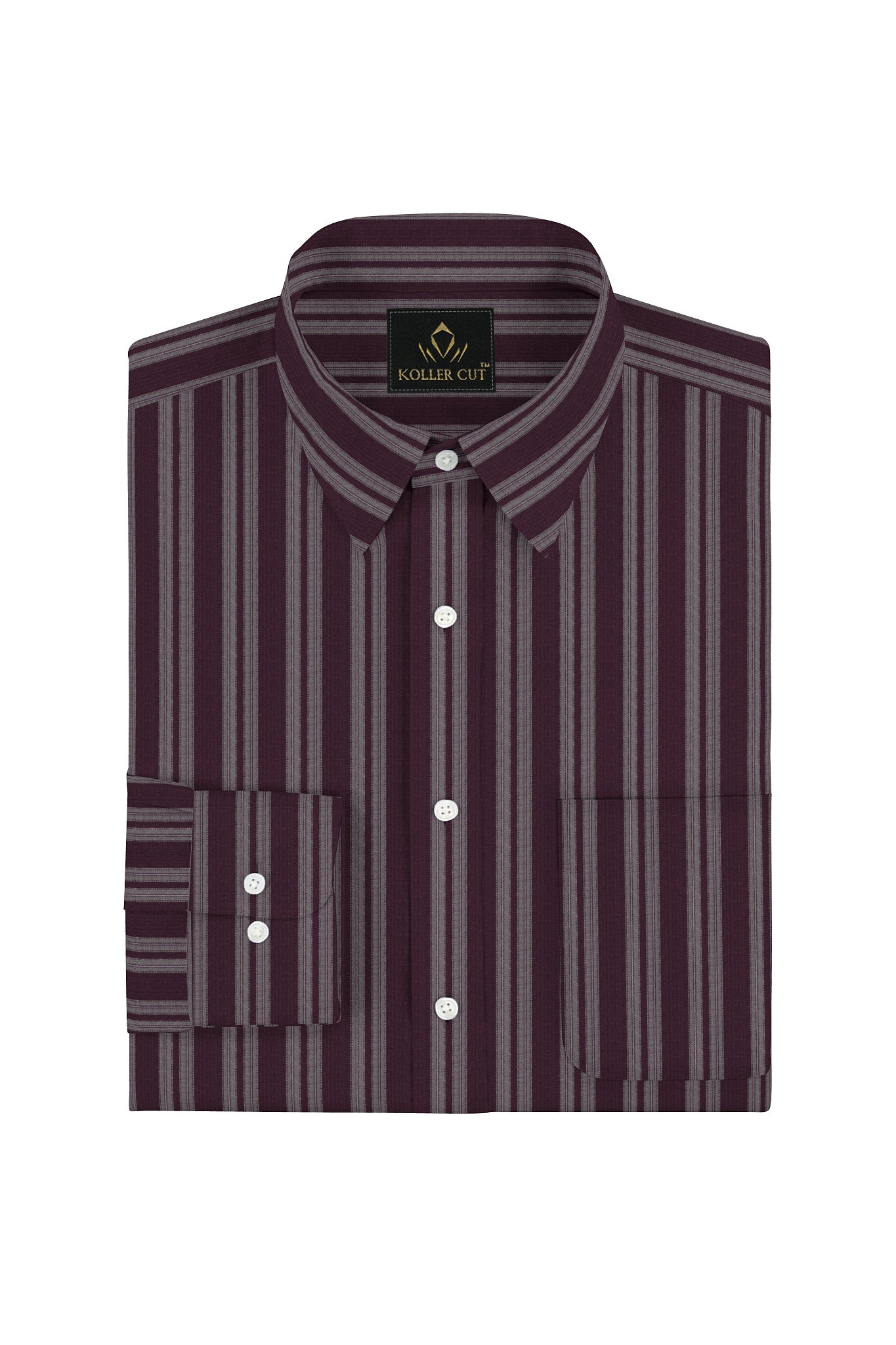 Potent Purple and White Double Stripes Cotton Shirt