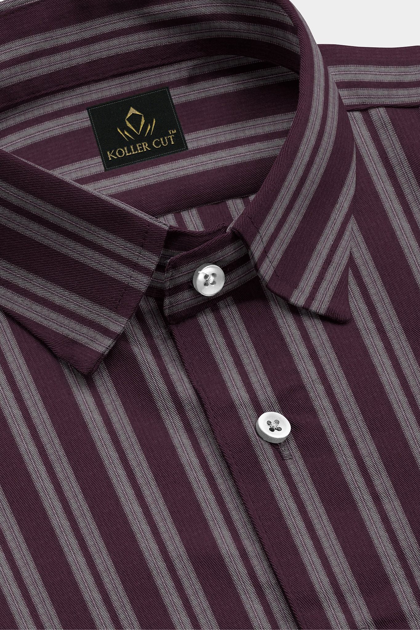 Potent Purple and White Double Stripes Cotton Shirt