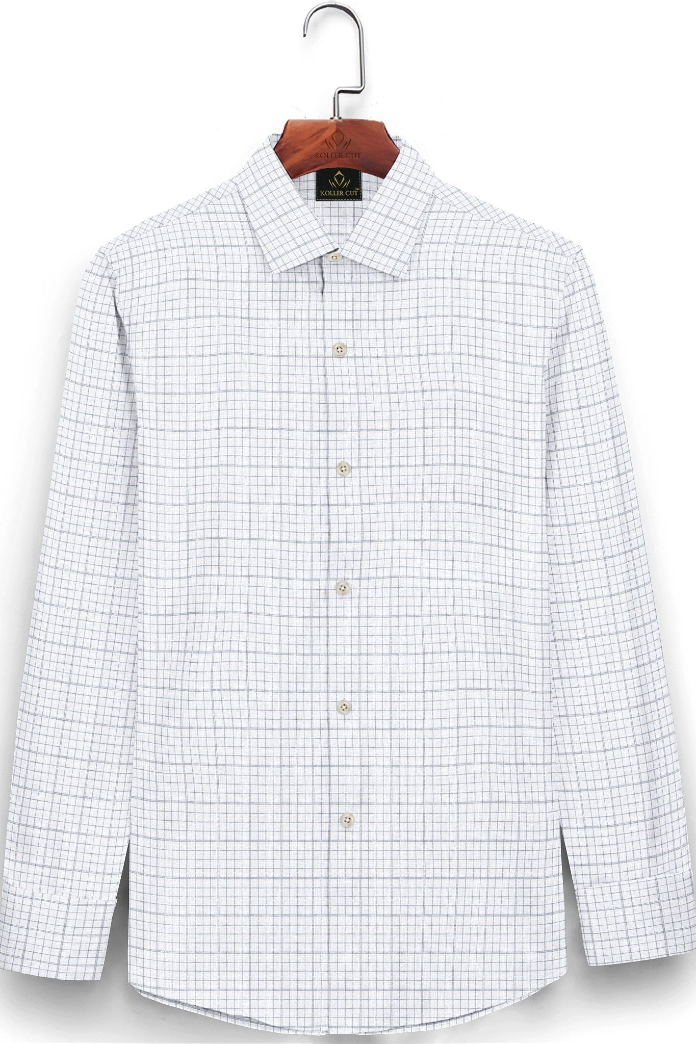 White and Graphite Gray Checks Cotton Linen Shirt
