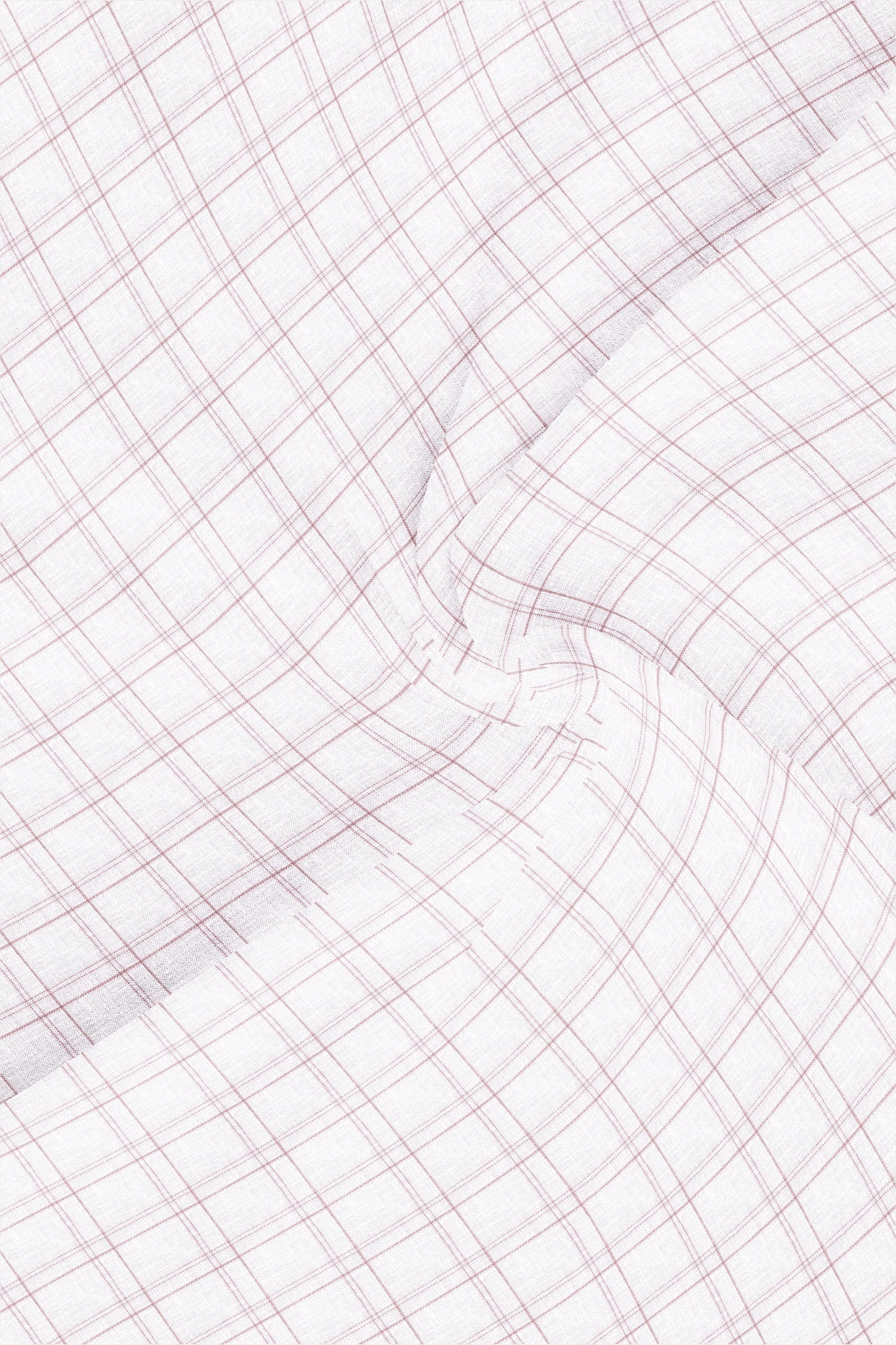 White and Nectar Peach Check Cotton Linen Shirt