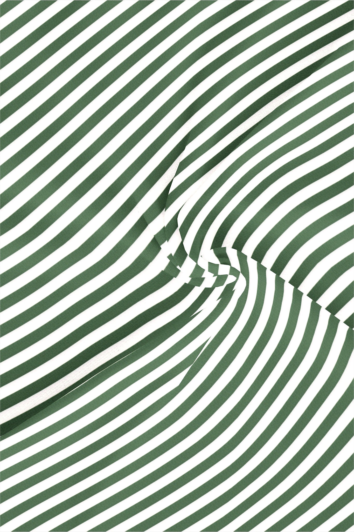 White with Loden Frost Green Candy Stripes Cotton Shirt