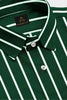 Foliage Green and White Stripes Chalk Cotton Shirt