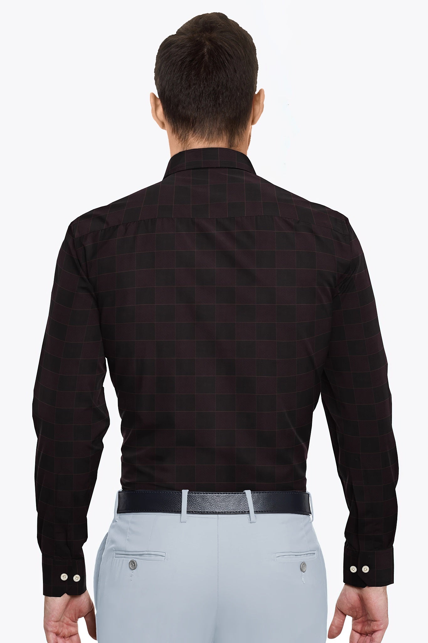 Jade Black and Tillandsia Purple Checks Premium Egyptian Giza Cotton Shirt