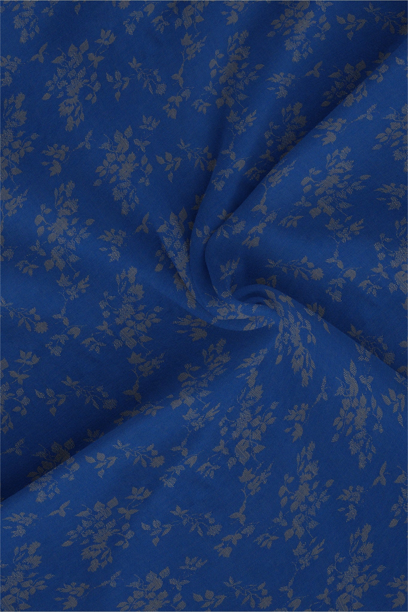 Lapis Blue and Tuscany Brown Carnation Plant Jacquard Print Egyptian Giza Cotton Shirt