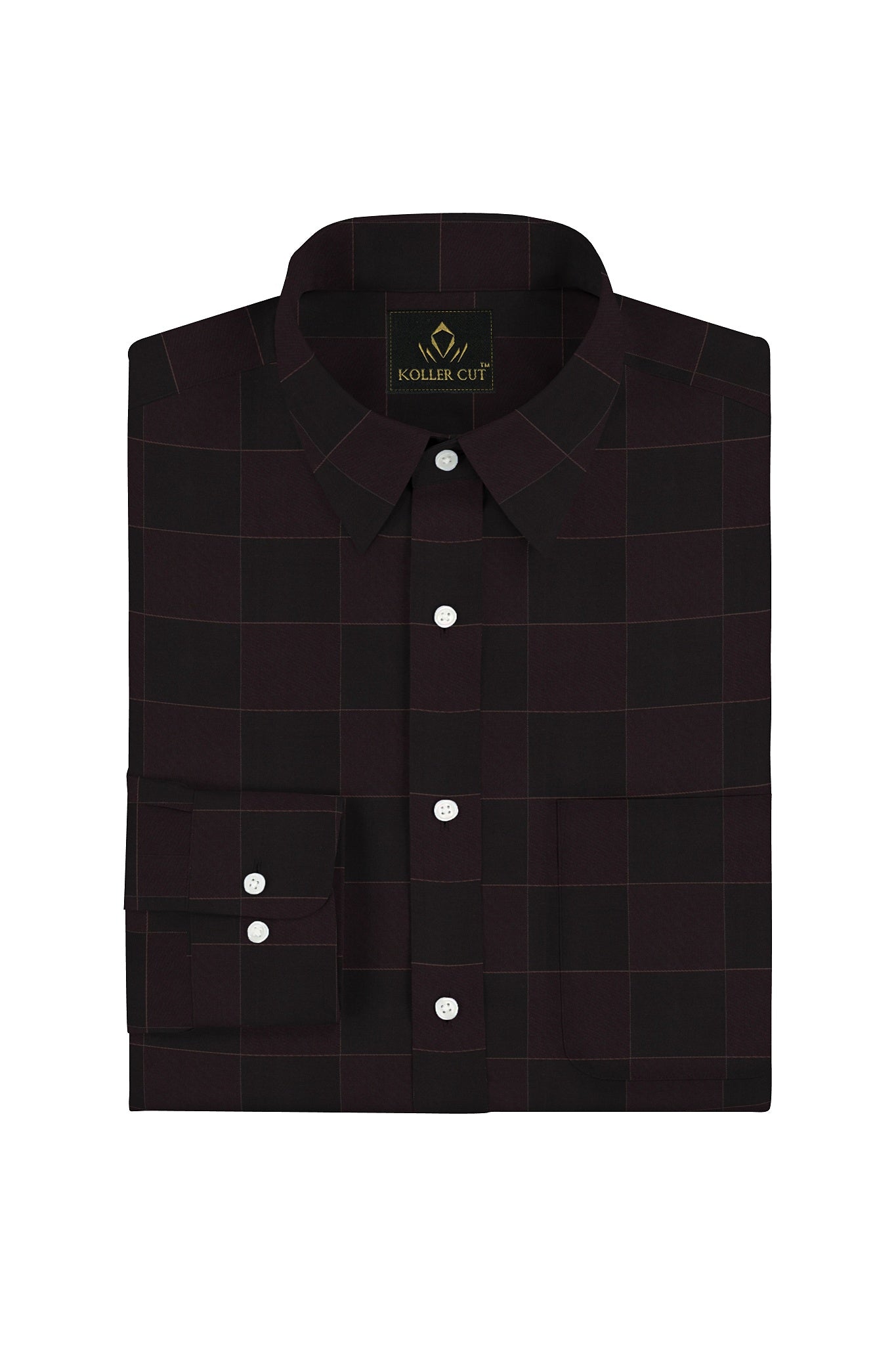 Jade Black and Tillandsia Purple Checks Premium Egyptian Giza Cotton Shirt