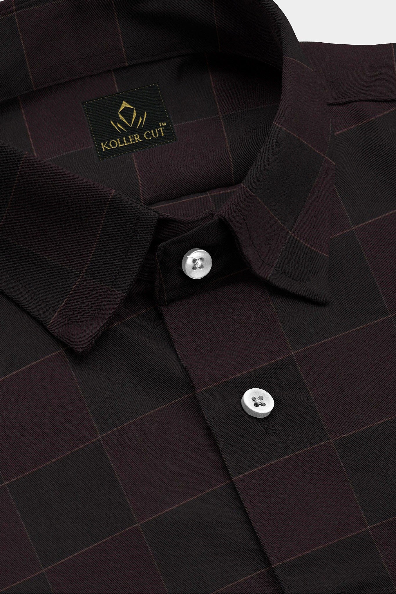 Jade Black and Tillandsia Purple Checks Premium Egyptian Giza Cotton Shirt