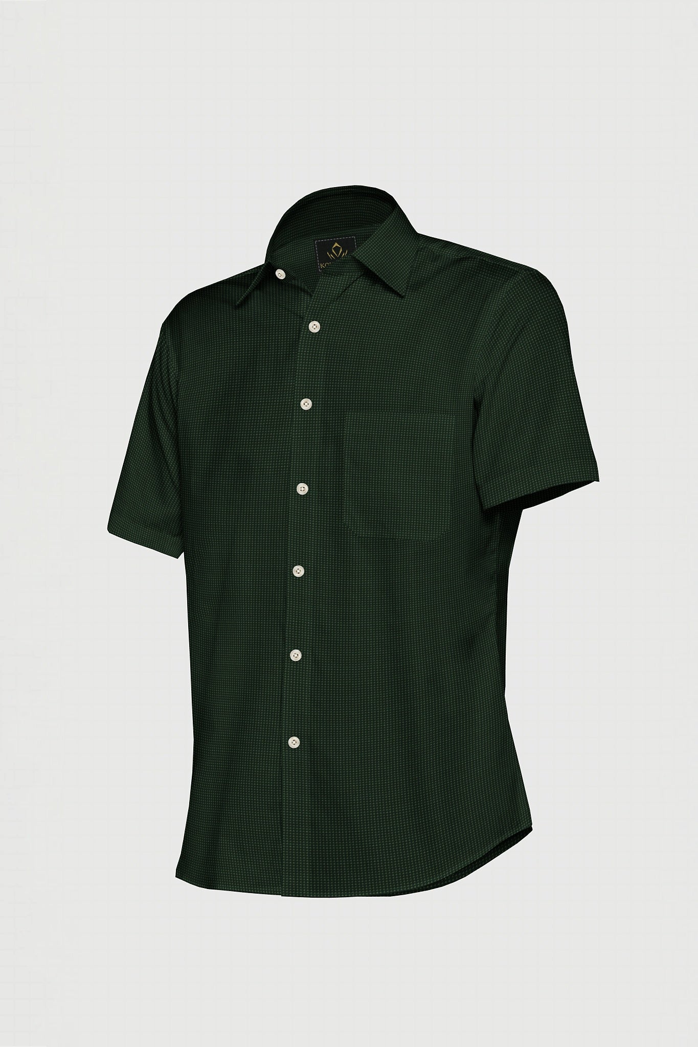 Sycamore and Artichoke Green Jacquard Print Egyptian Giza Cotton Shirt