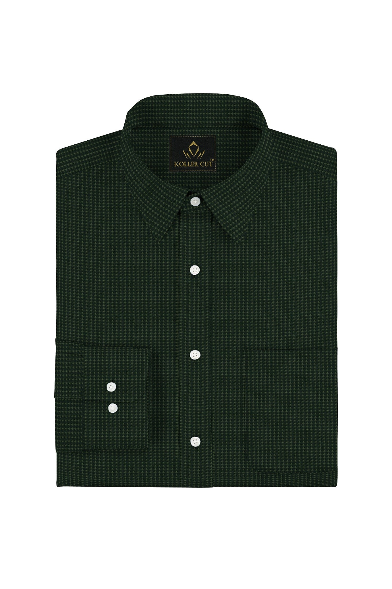 Sycamore and Artichoke Green Jacquard Print Egyptian Giza Cotton Shirt