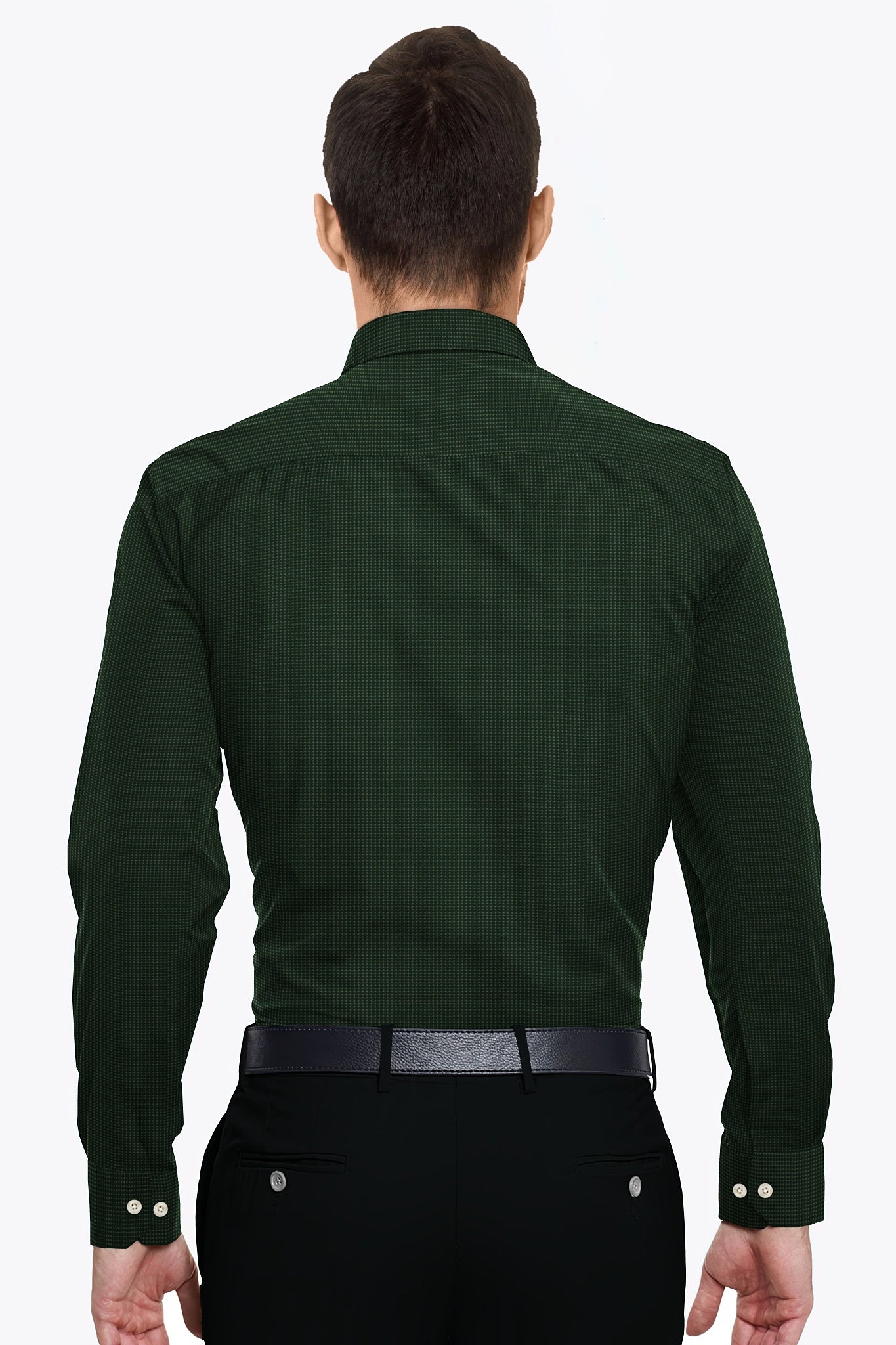Sycamore and Artichoke Green Jacquard Print Egyptian Giza Cotton Shirt
