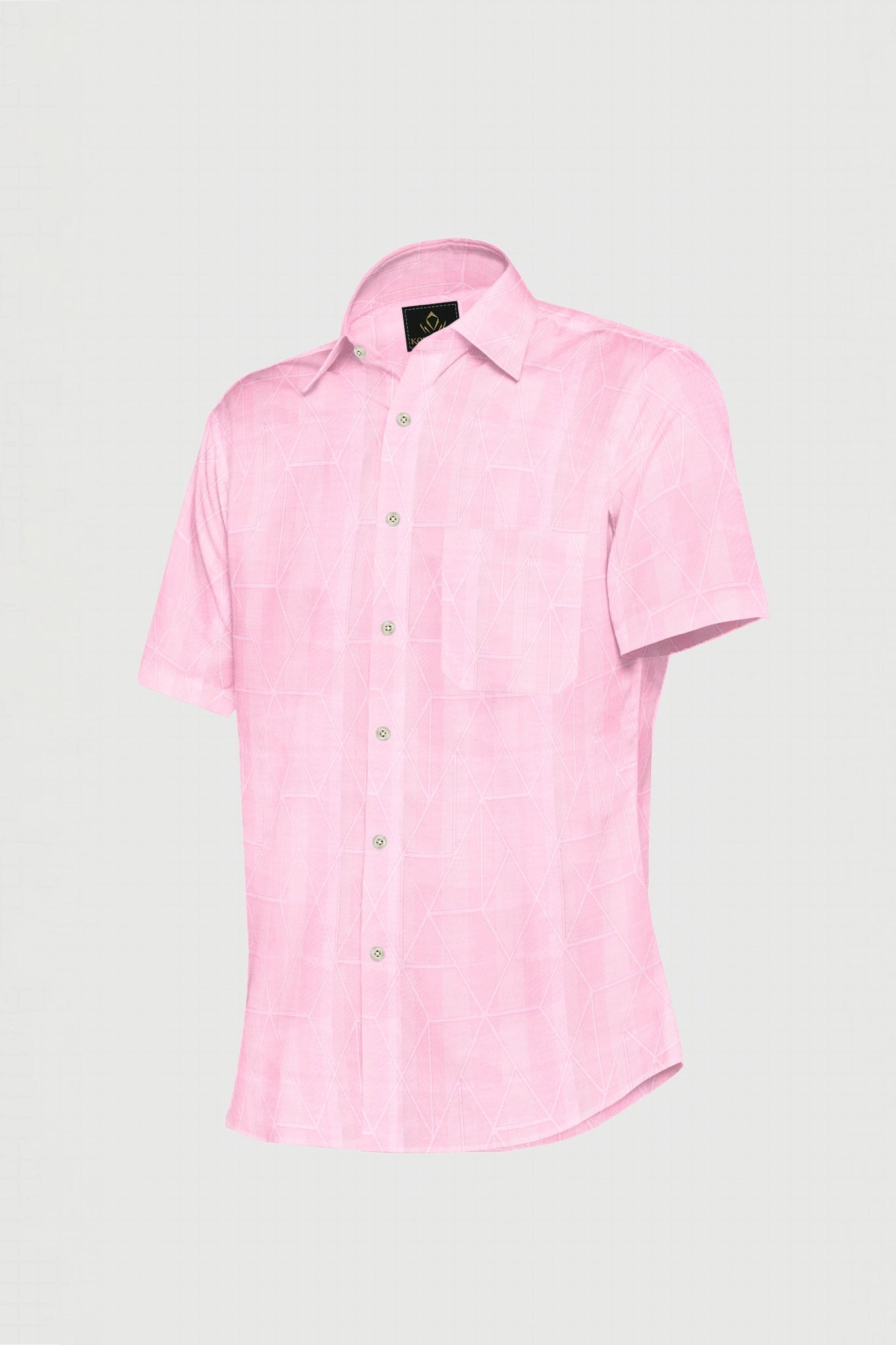 Pearl Pink Abstract Jacquard Print Egyptian Giza Cotton Shirt