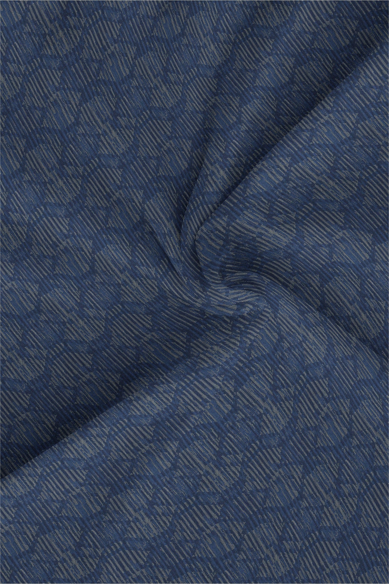 Galaxy Blue and Beige Hexagon Jaquard Print Giza Cotton Shirt