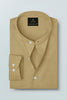 Dark Khaki Mandarin Collar Premium Oxford Cotton Shirt