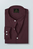 Pomegranate Red and Medieval Blue Gingham Checks Mandarin Collar Cotton Shirt