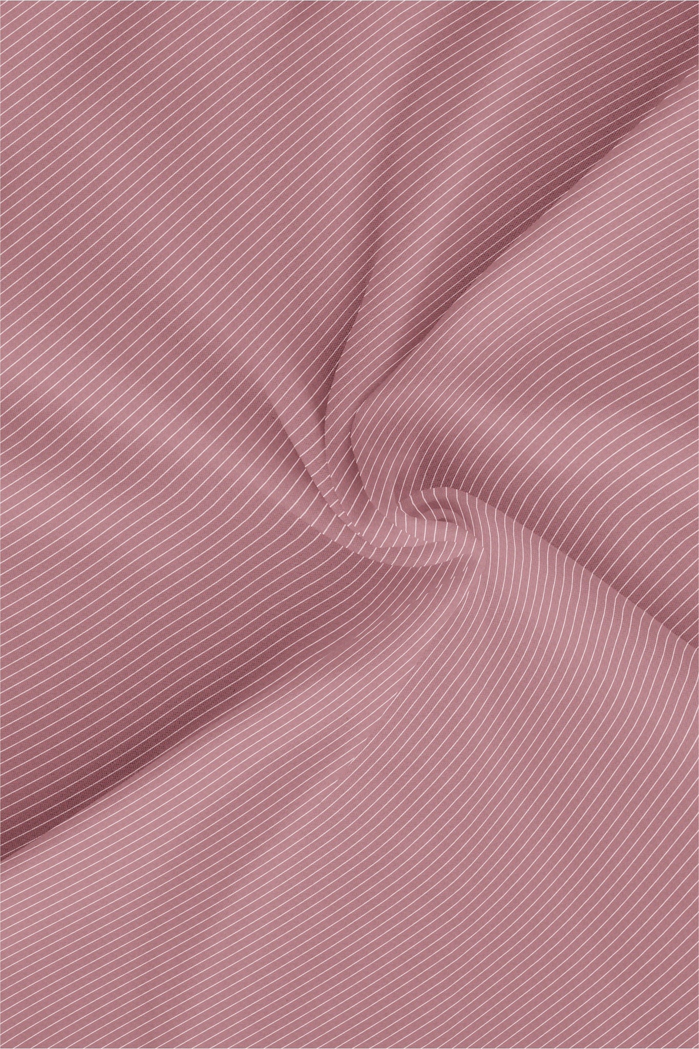 Polignac Pink and Salt White Pinstripes Mandarin Collar Cotton Shirt